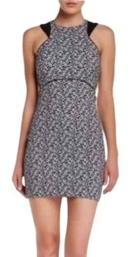 Elizabeth & James Elina Jacquard Cut Out Mini Dress Black Size 2 - Image 1