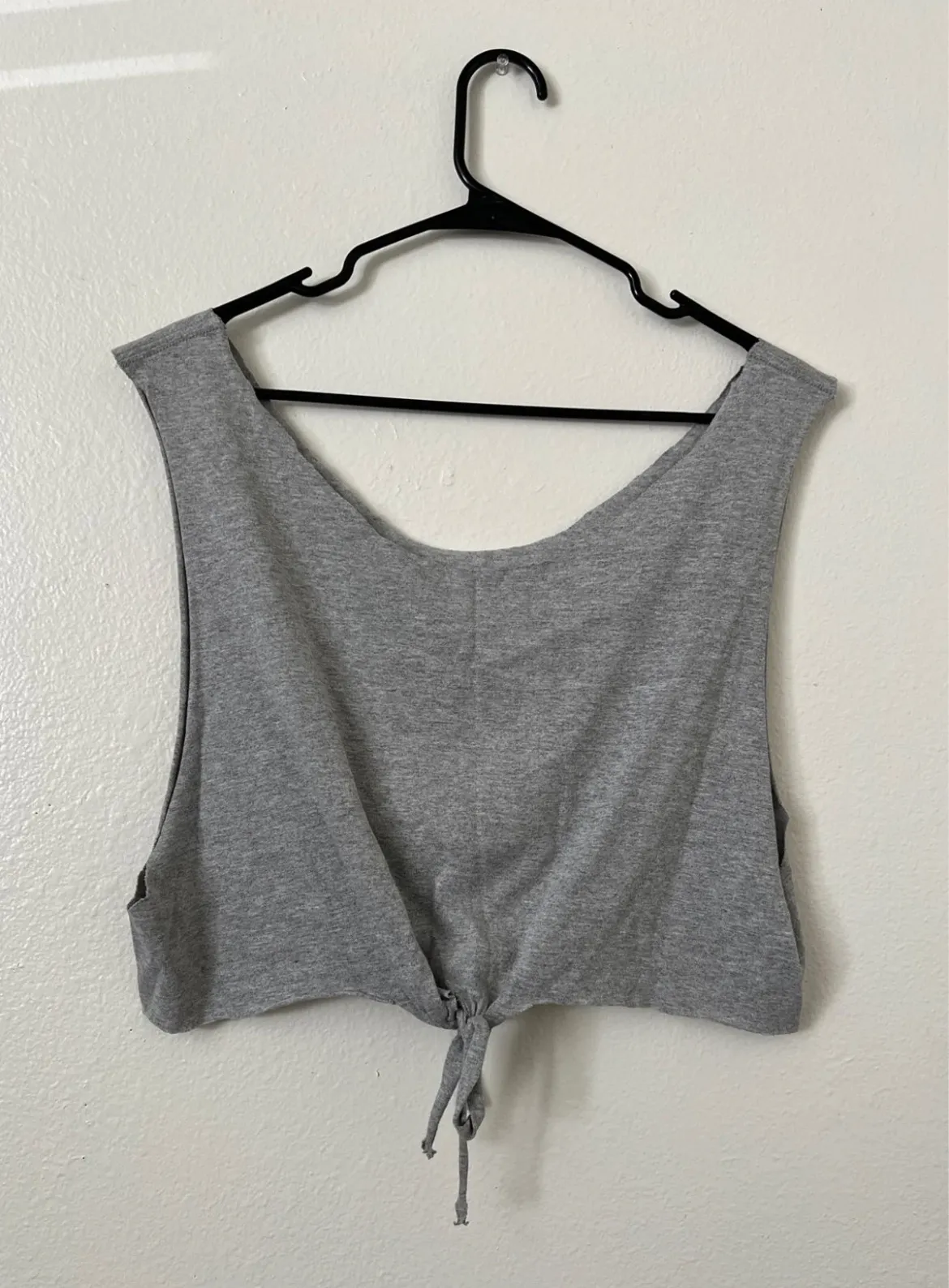 Heather Grey Tank Crop Top Gray - Image 4