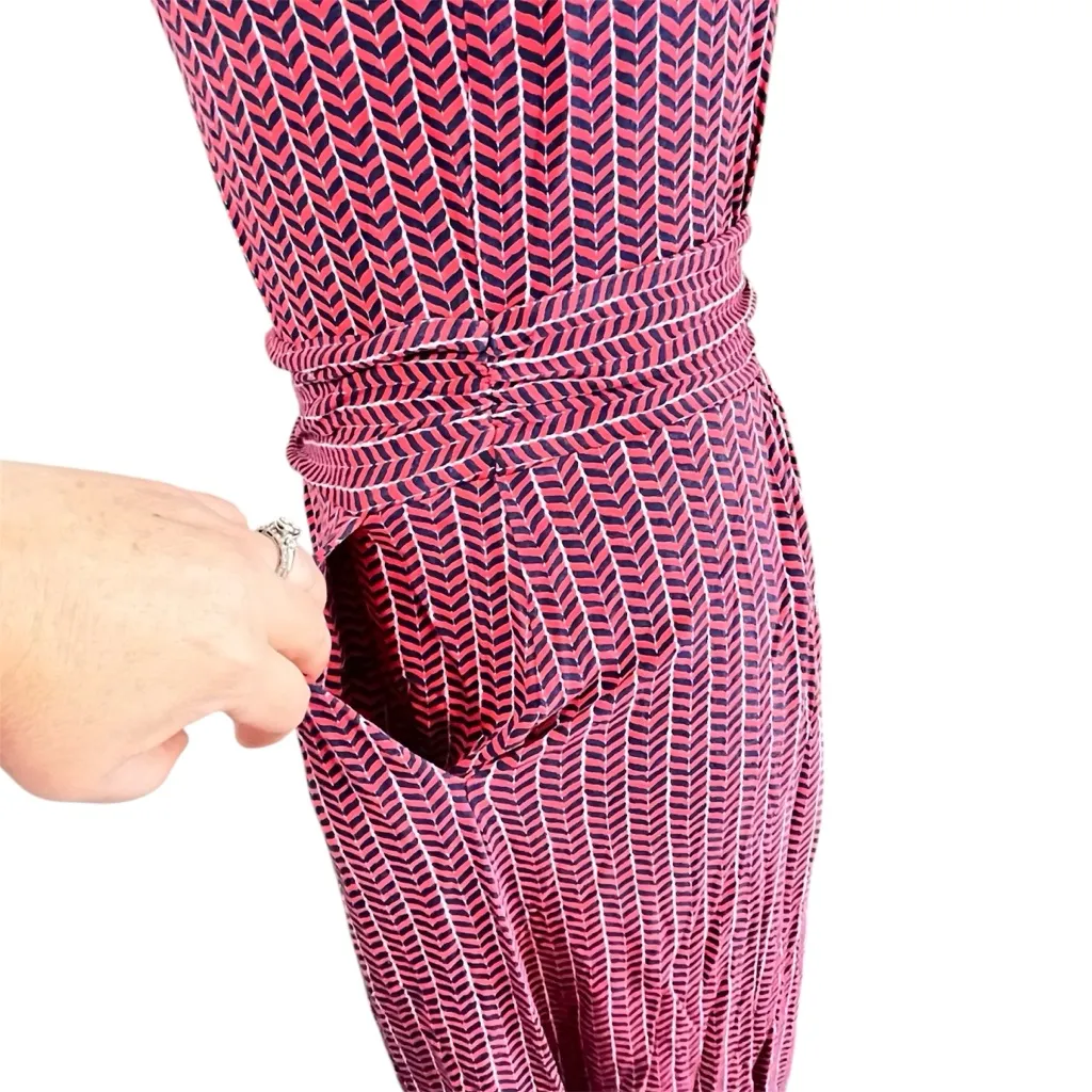 Boden Amelie Jersey Knit Red Patterned Dress Size 8 - Image 7