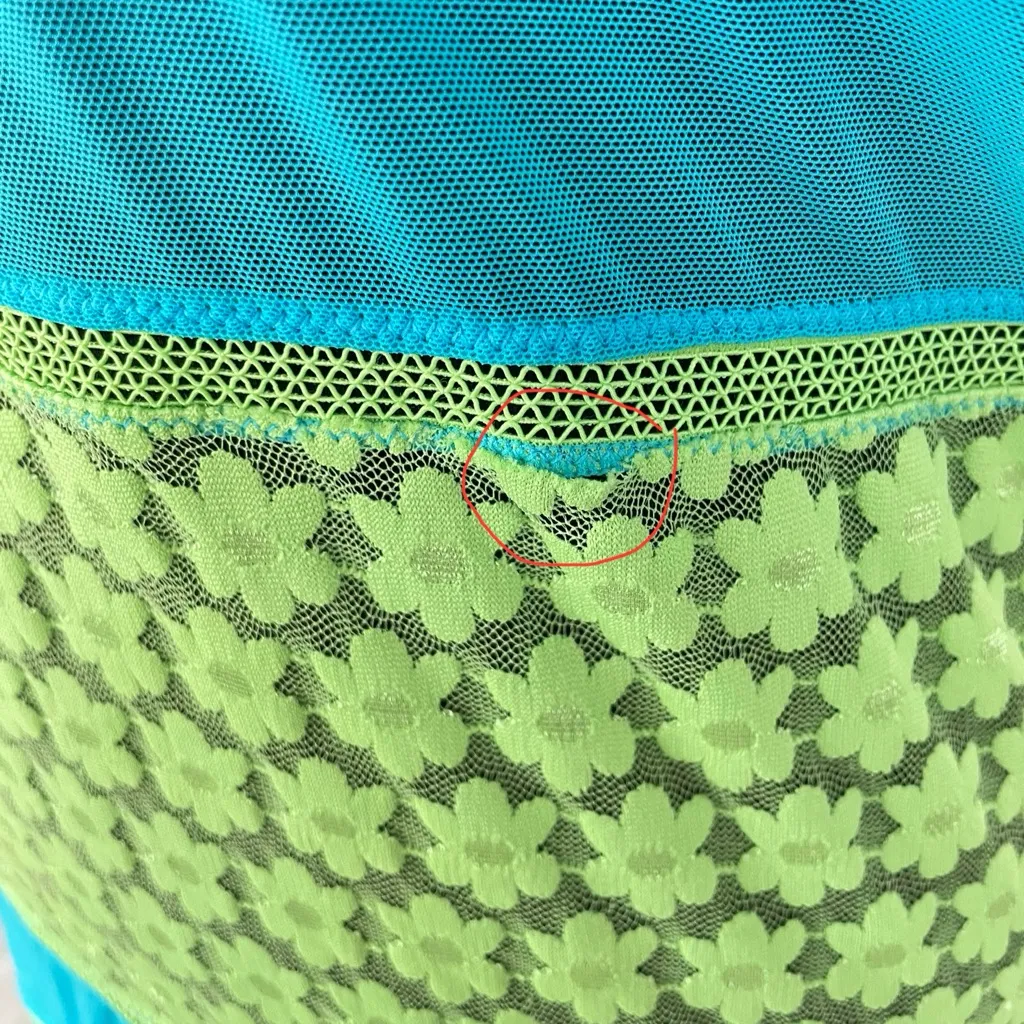 Y2K Rampage Cami Dress Mesh Lingerie Floral Lace Vintage 90s Women’s Size XL - Image 5