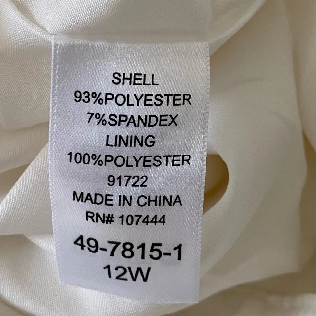 Jessica London Elegant Cream Pencil Skirt Size 12W - Image 5