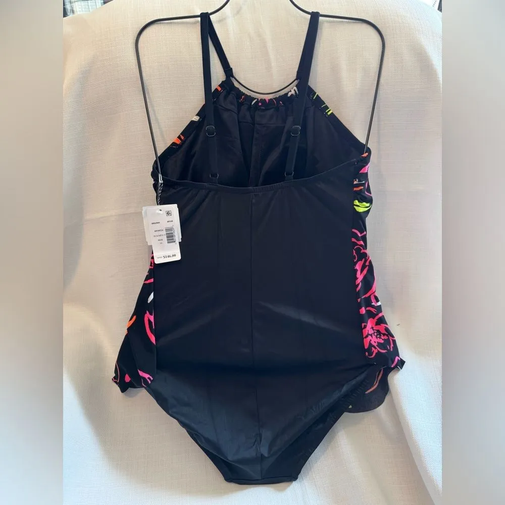 Magicsuit Neon Nature Jill One Piece Swimsuit High Neckline Black Neon 10 NWT - Image 4
