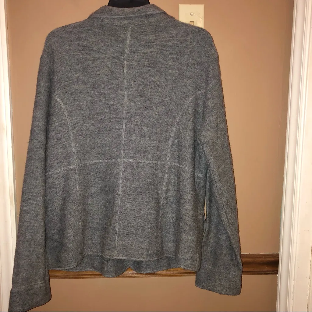 Jane Ashley Wool‎ Blend Button Front Cardigan Shacket Sweater Grey XL - Image 2