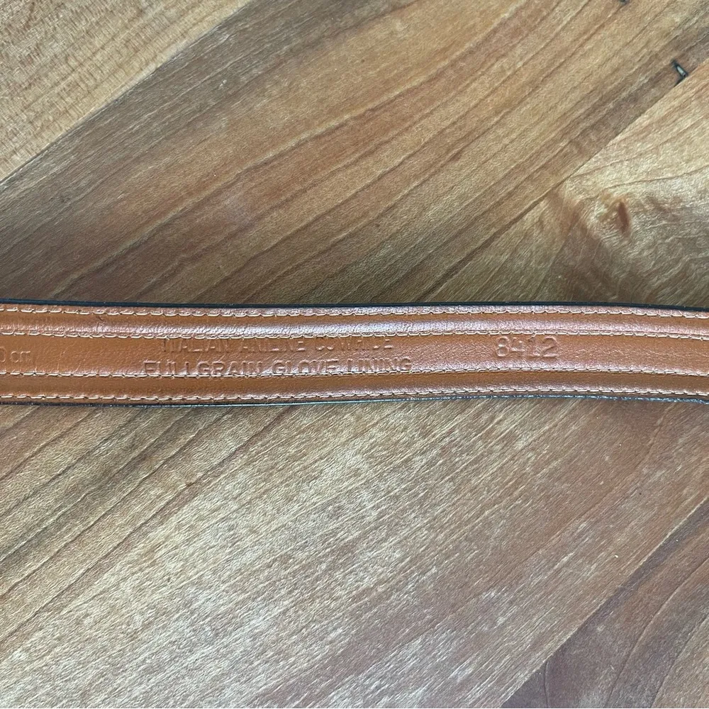 Christian Dior Vintage  Brown Italian Leather 1" Belt Gold Buckle 36” 90 Large - Image 7