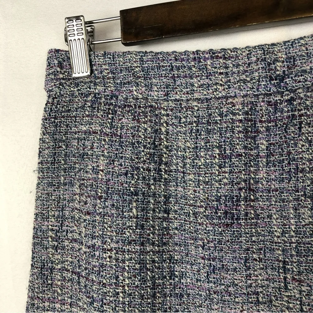 J. Crew The Pencil Skirt Blue Tweed Knee Length Skirt 2 - Image 4