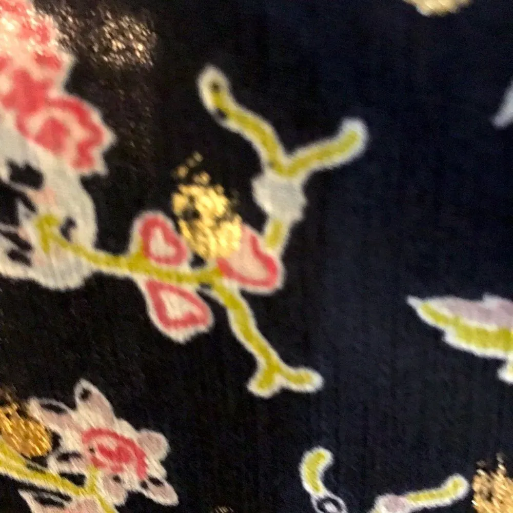 LOFT NAVY Blue & pink oversized, double layered Flounce Dress - Image 6