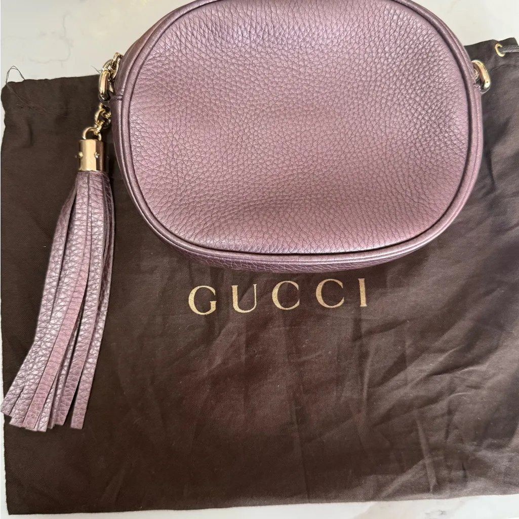 Excellent condition Gucci Metallic Purple Mini Soho Disco Chain Bag - Image 2