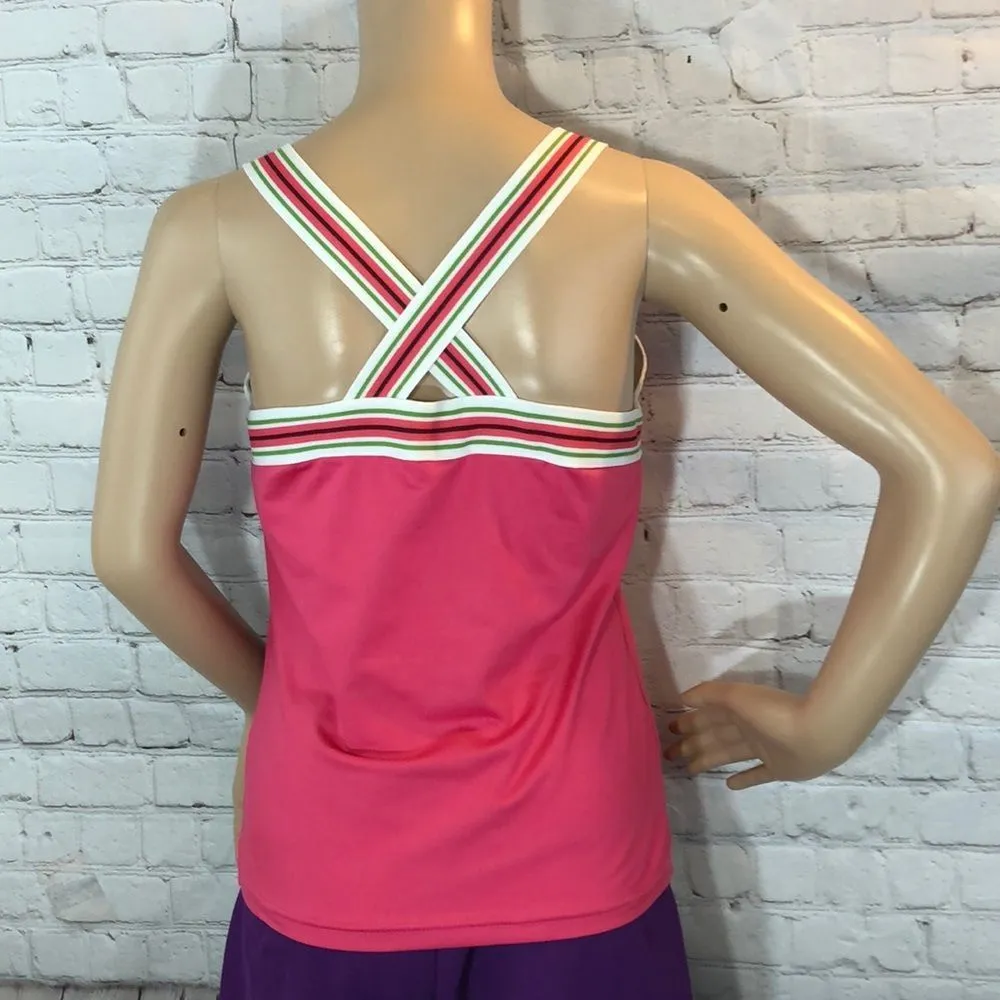 Athleta Cross Back Workout Tank With Bra Shelf Medium - Image 6