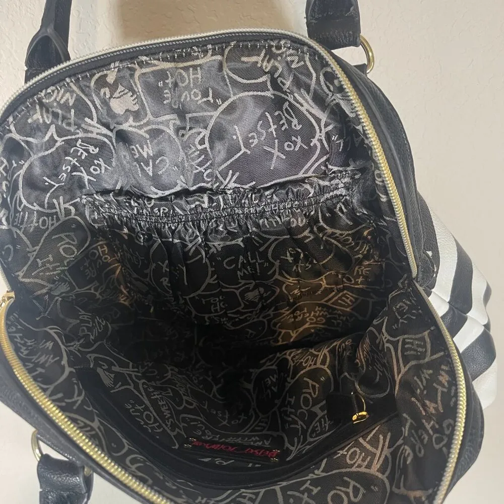 Betsey Johnson  Black and White Studded Purse - Image 14