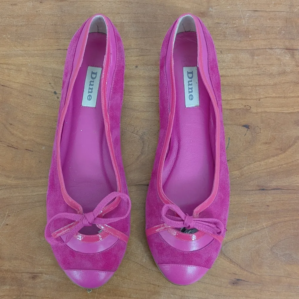 Dune London Pink Leather Flats Size 40 - Image 8