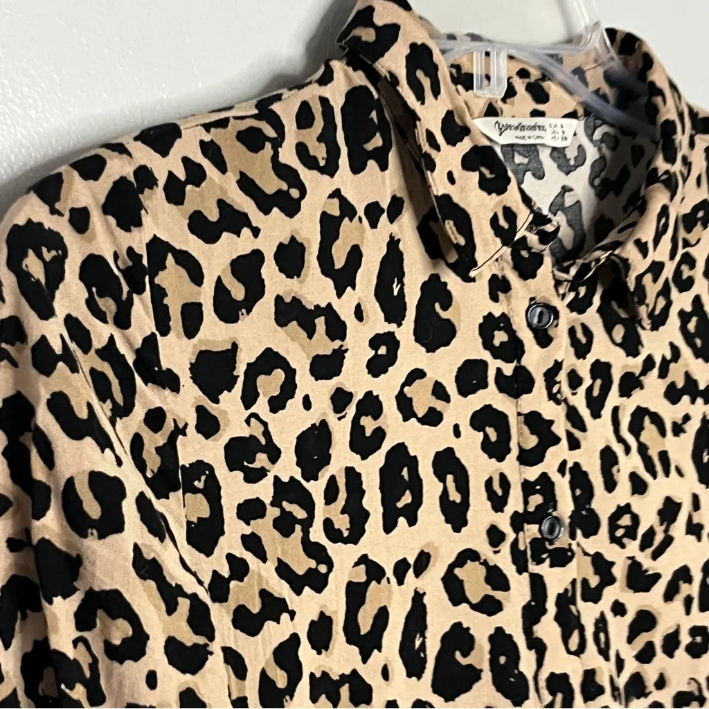 Stradivarius Brown Leopard Long Sleeve Dress - Image 4