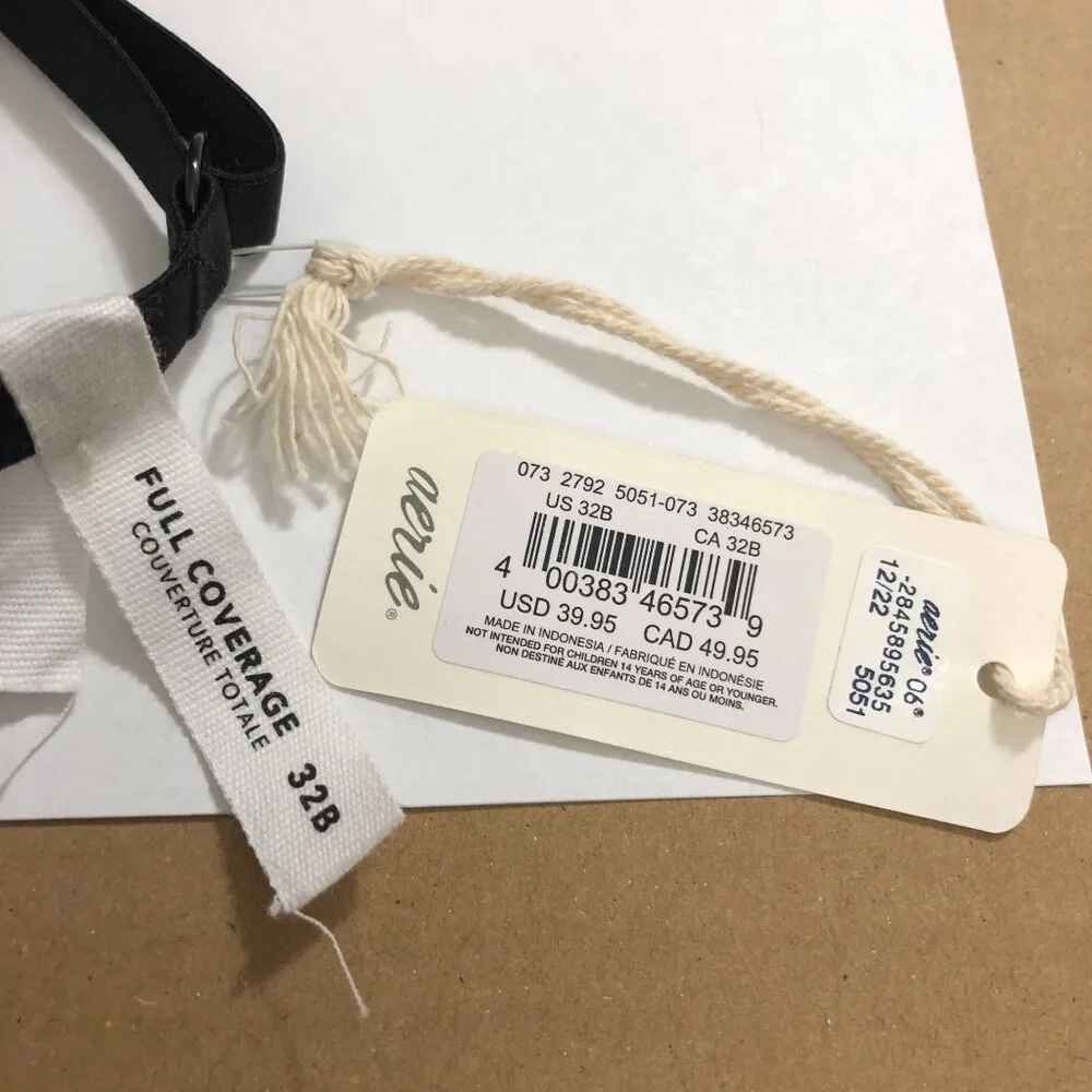 Smoothez by Aerie Bra Full Coverage Unlined Underwire Black 32B - Image 2