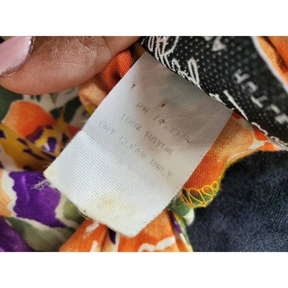 Vintage Jeffrey & Dana Floral Rayon Round Neck Short Sleeve Knee Length Dress Size 10 - Image 7