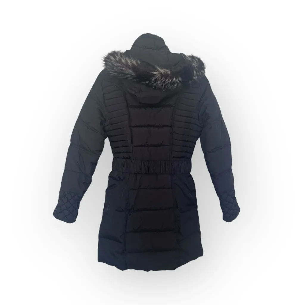 Betsey Johnson 𒀭 Faux Fur Quilted Puffer Mid Length Ski Parka Jacket 𒀭 Black S - Image 14