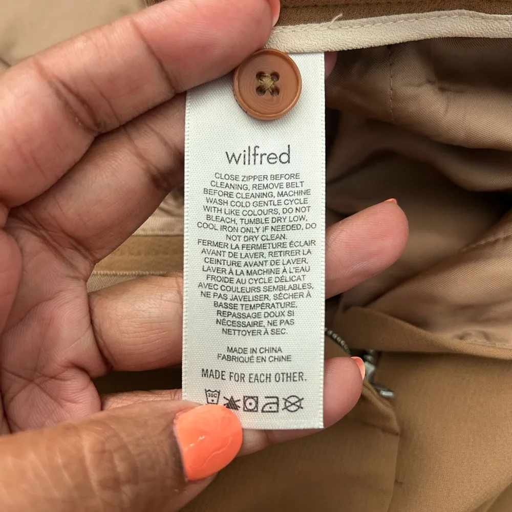 Aritzia | Wilfred tie front ankle pant in saville Tan Size 12 - Image 12