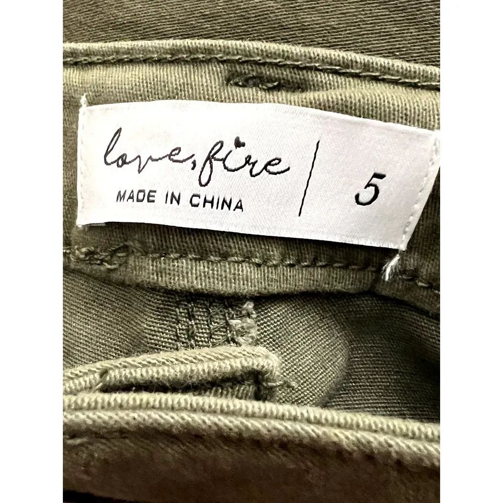 Love fire high rise army green cargo pants - Image 3