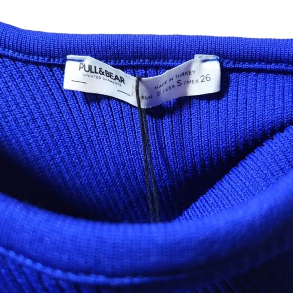 NWT Pull&Bear Asymmetric Ribbed Cut-Out Mini Dress in Blue - Image 8