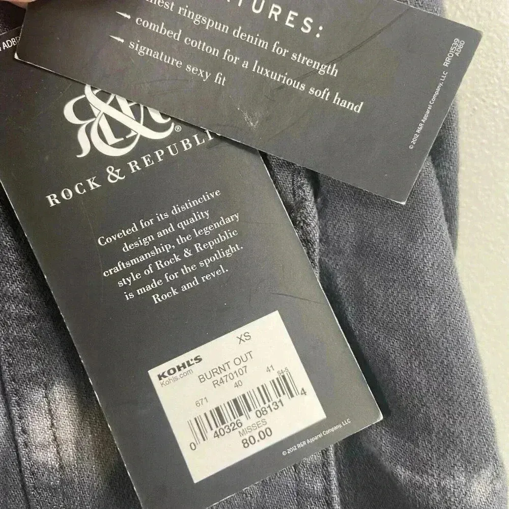 Rock‎ & Republic Gunshow Vest Women's Size XS Black Denim Studs Biker Punk NWT - Image 5