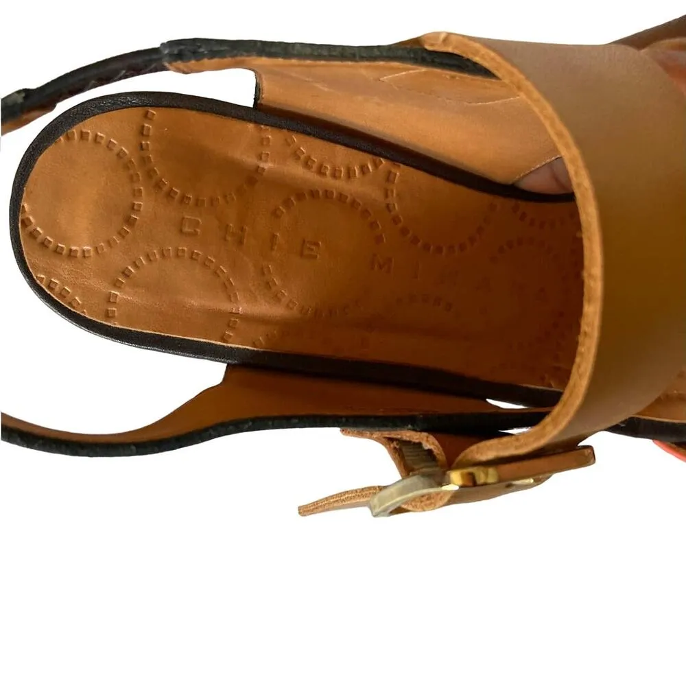 Chie Mihara Women's Color Block Heels Size 40 Brown - Image 6