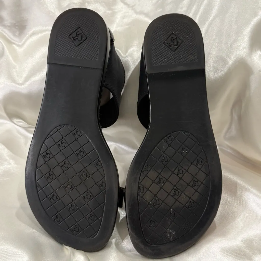 Donald J Pliner Gelda Sandals Neoprene Ankle Patent Leather Black Size 6 Chic - Image 6