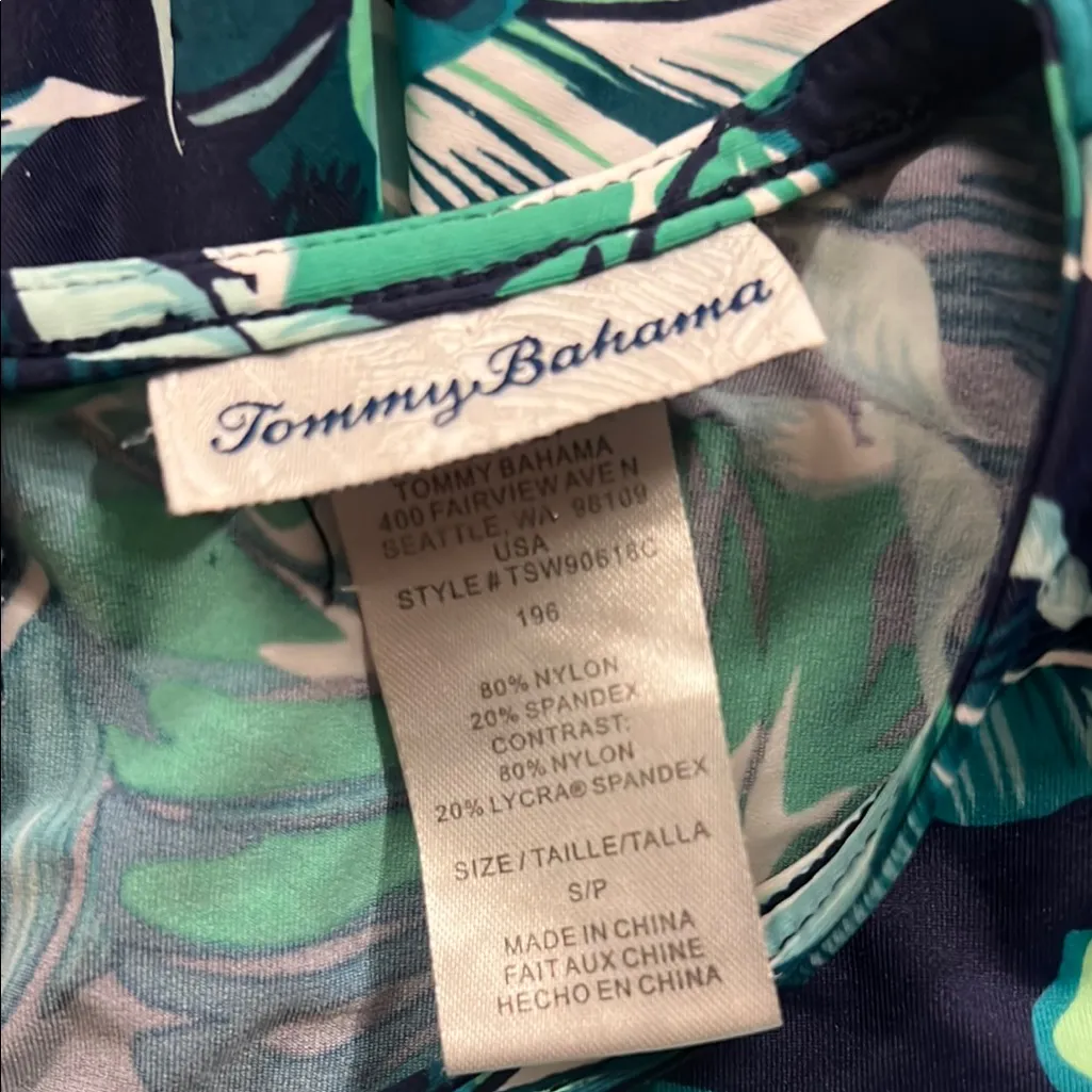 Tommy Bahama Breezy Palm split neck tropical print cover-up - Image 2