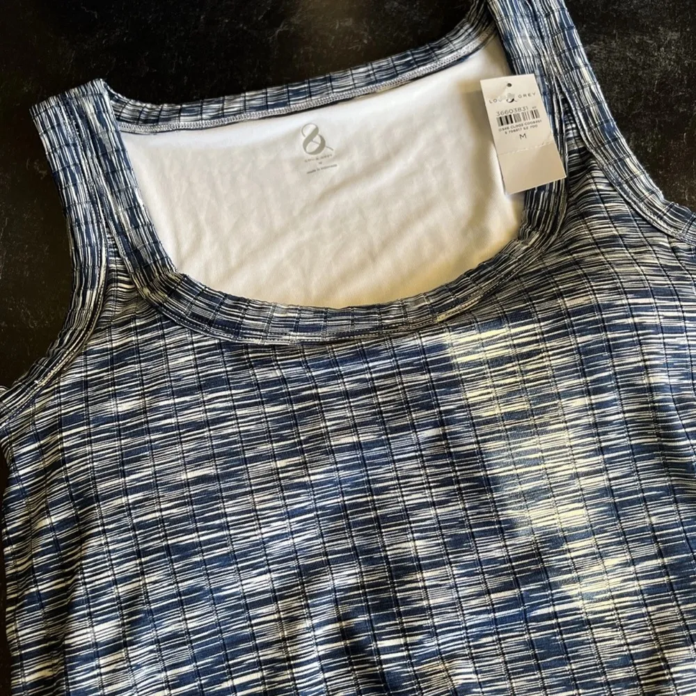 Lou & Grey Spacedye Ribbed Bra Tank Top Navy Size M NWT $44.95 - Image 7