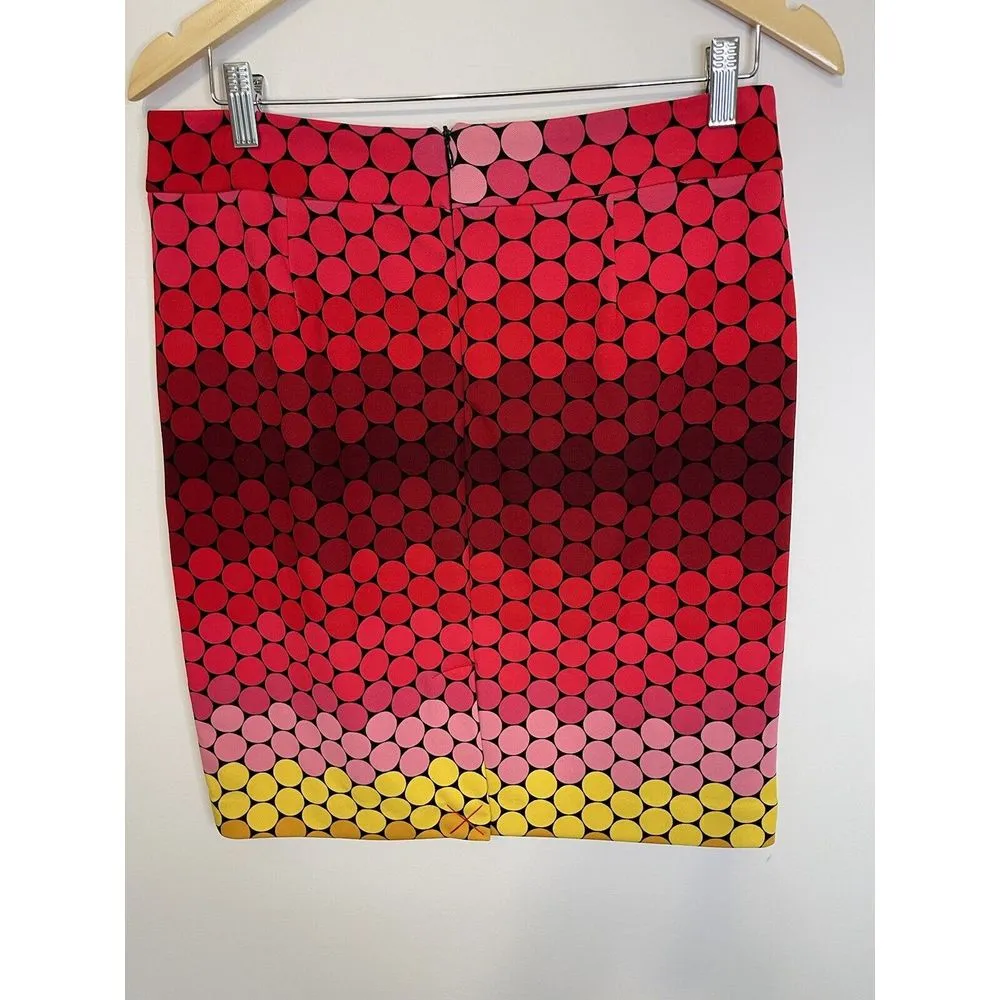 Premise Skirt Size 8 Womens Red Yellow Geometric Circles Straight 70s Mod‎ - Image 2