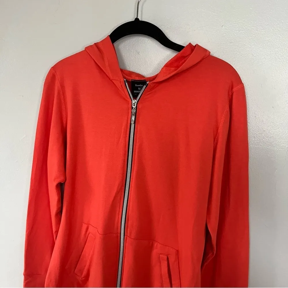 Bamboo by Brandwear Slim Fit Basic Casual Zip Up Hooded Jacket Orange Small - Image 2