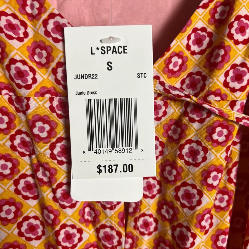 L*Space Junie Summatime Check Floral High Low Wrap Maxi Dress Size Small - Image 7