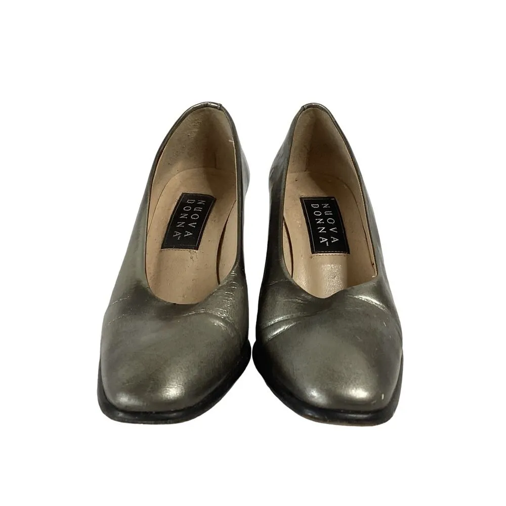 Nuova Donna Silver Gunmetal Pumps Size 7.5 - Image 2