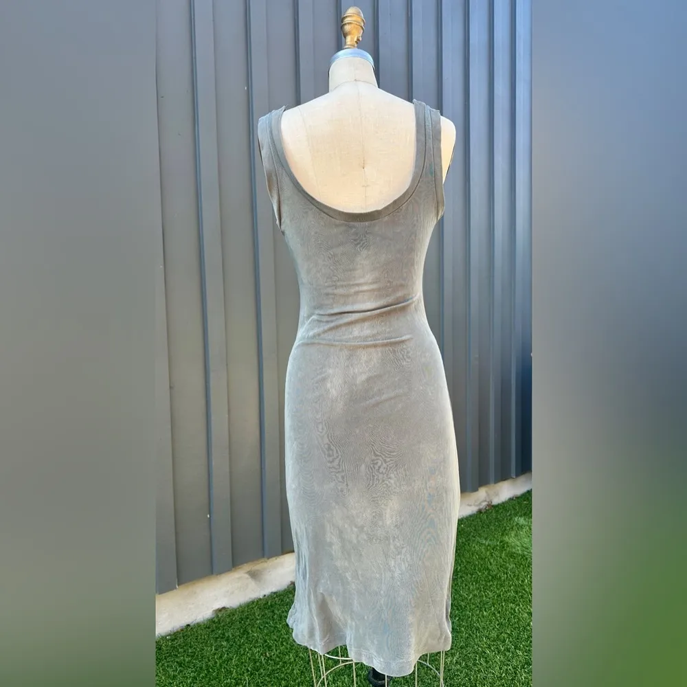 Boston Proper Slinky Green Sleeveless Dress - Image 3