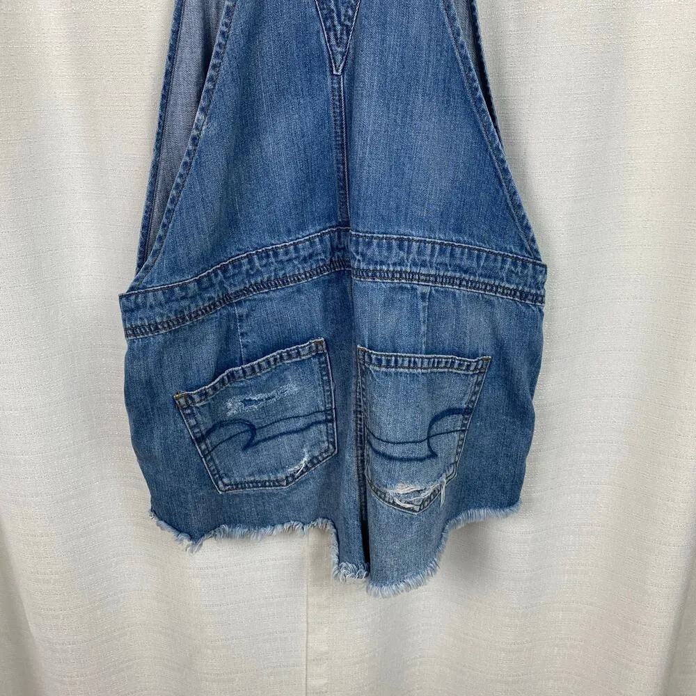 American Eagle Outfitters Distressed Denim Shortalls Sz.M - Image 10