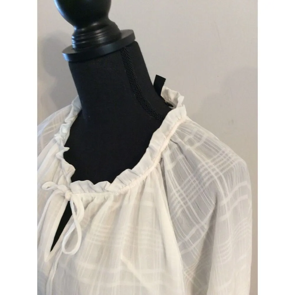 TRIBAL FEMME Women's Dress White Midi Romantic Flowy Size Medium - Image 7