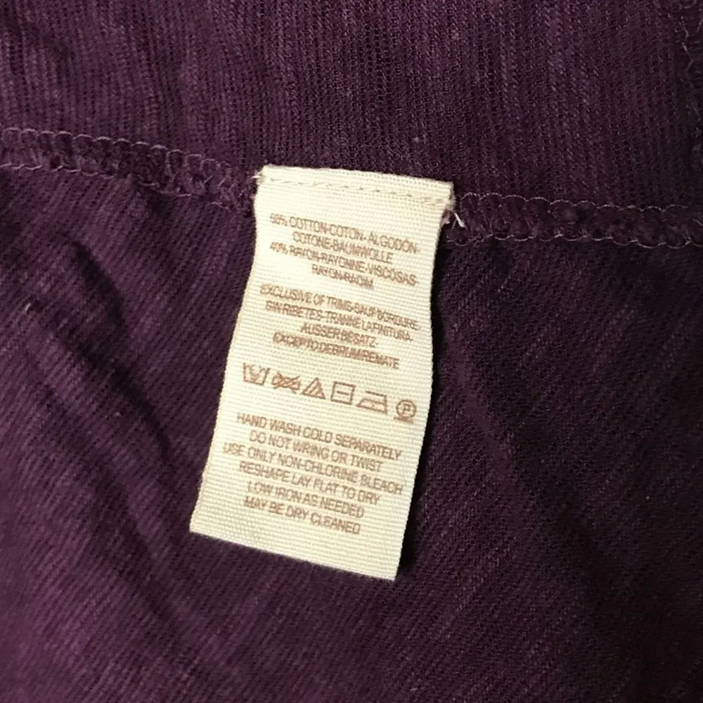 Free People Cutout Back Babydoll Top size S Boho Purple Flowy Peasant - Image 7