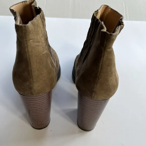 ZARA‎ SUEDE STACK CHUNKY HEELED ANKLE BOOTS BOOTIES - Image 10