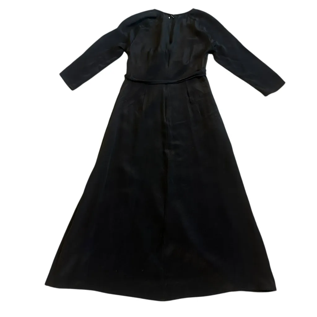 Cuyana 100% Silk Midi Length Dress 3/4 Sleeves Belt Cocktail Party Size XS Women - Image 9