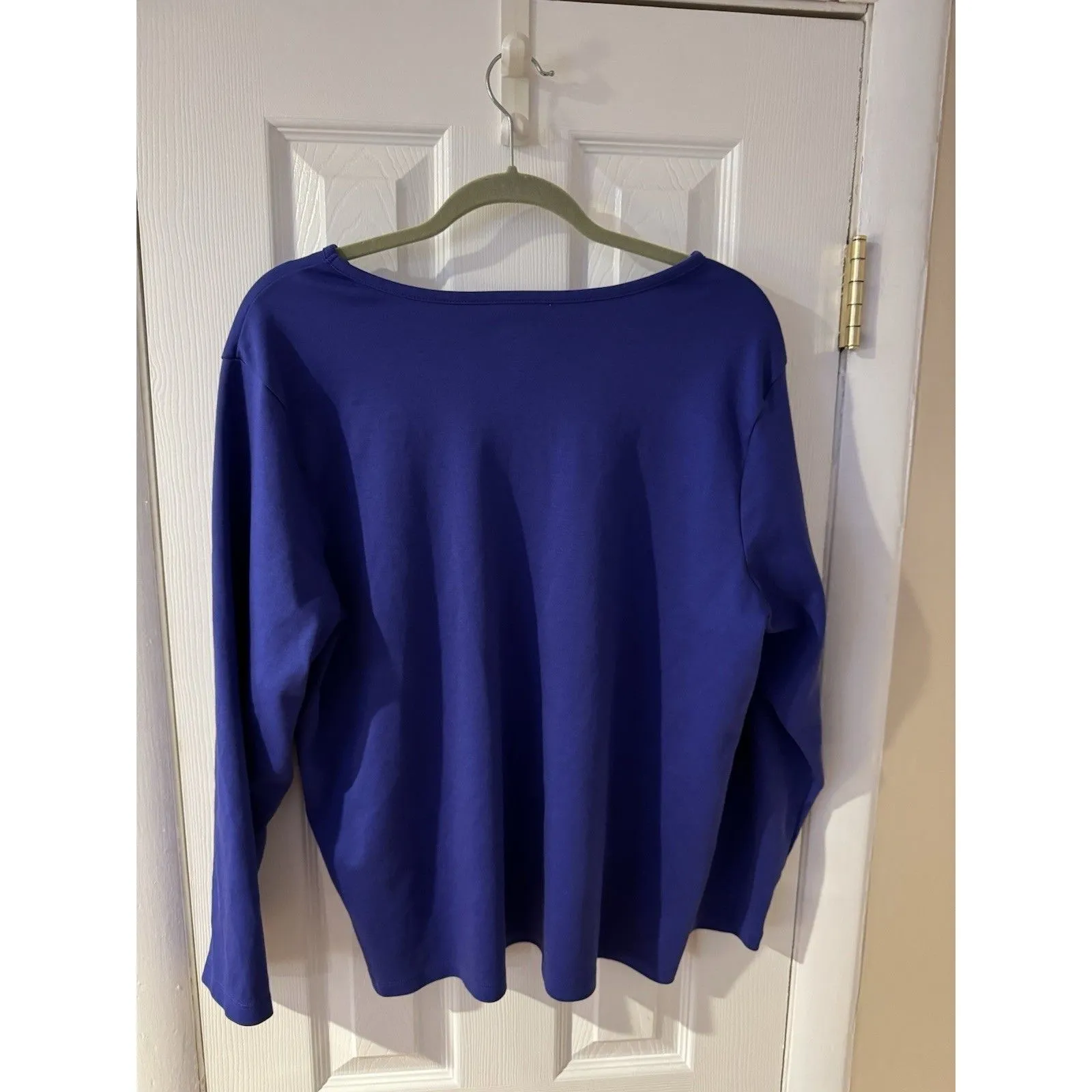 L.L. BEAN Soft Crewneck Cotton T-shirt 2X Dark Periwinkle Blue Cotton Relaxed ** - Image 5