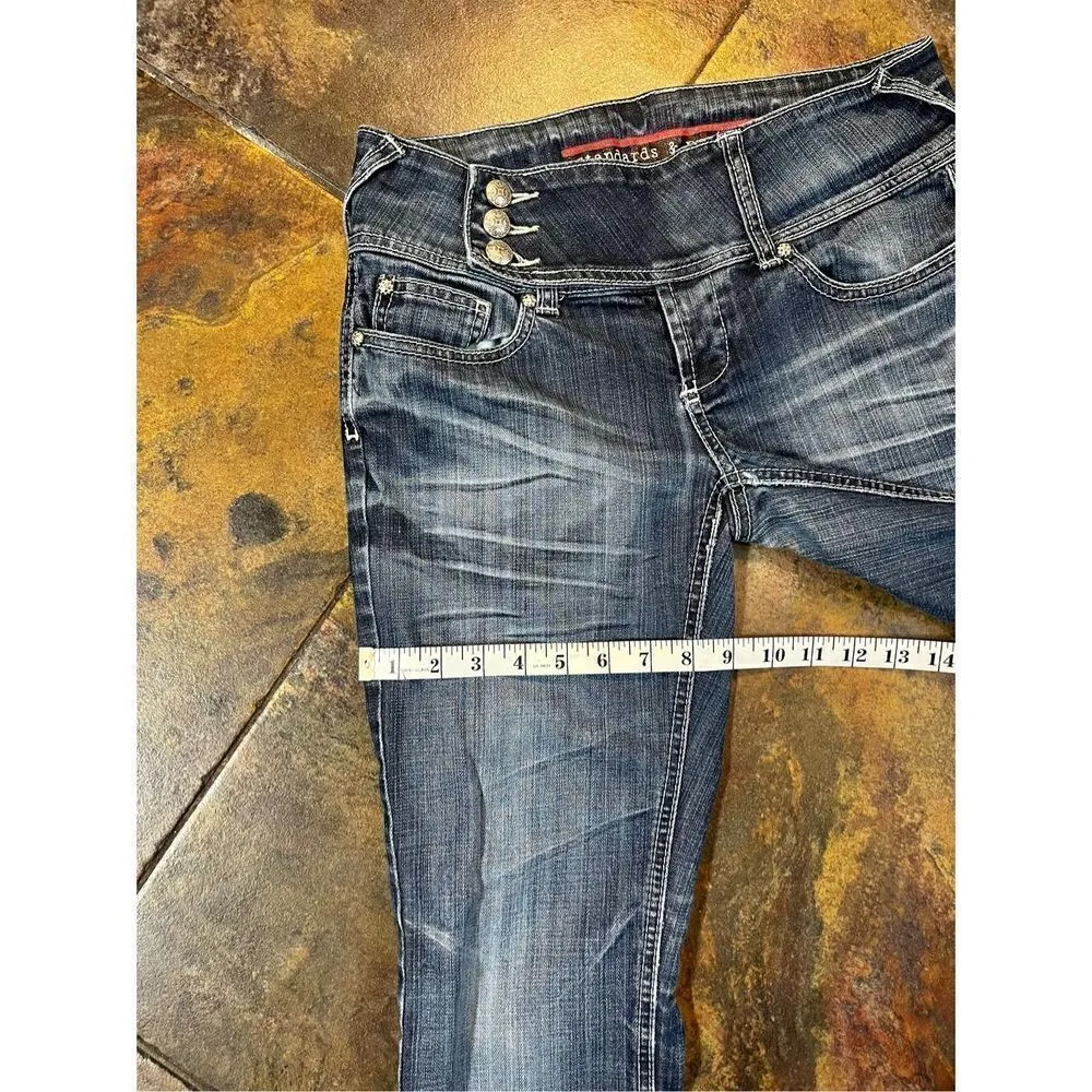 Standards & Practices 3 Button Close Boot Cut Size 27 Jeans Blue - Image 6