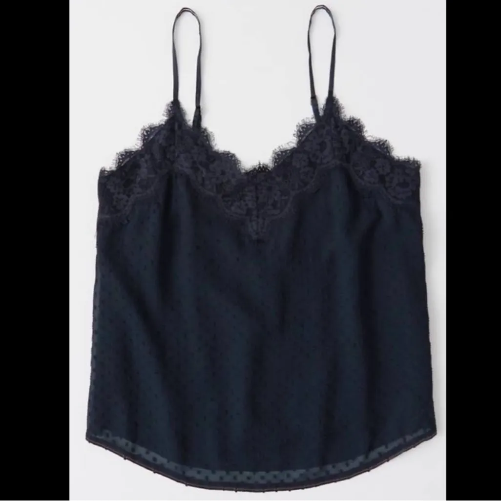 Abercrombie and Fitch navy lace woven polka dot cami - Image 11