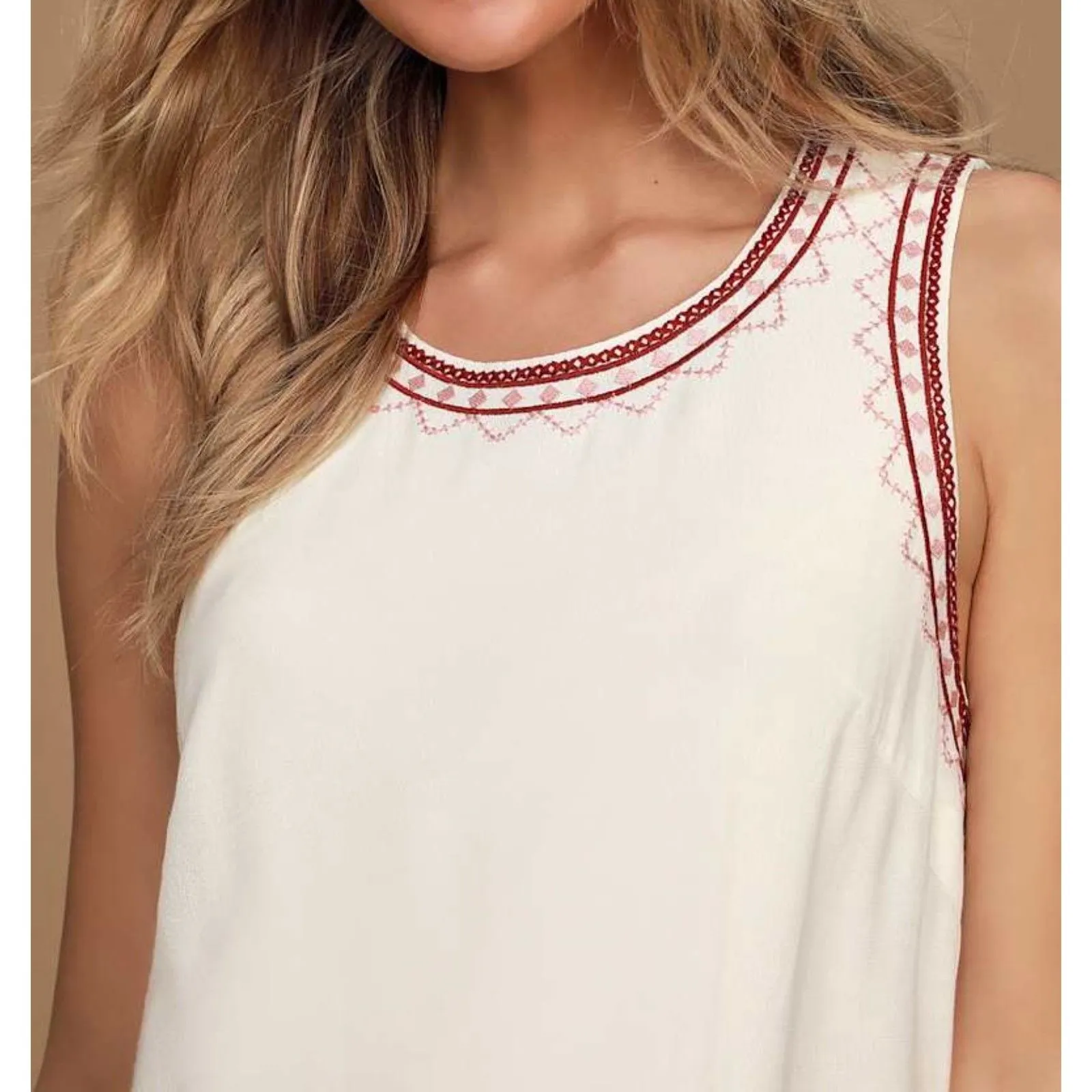 Lulus Love You Forever White Embroidered Mini Shift Dress Size Large Boho Classy - Image 3