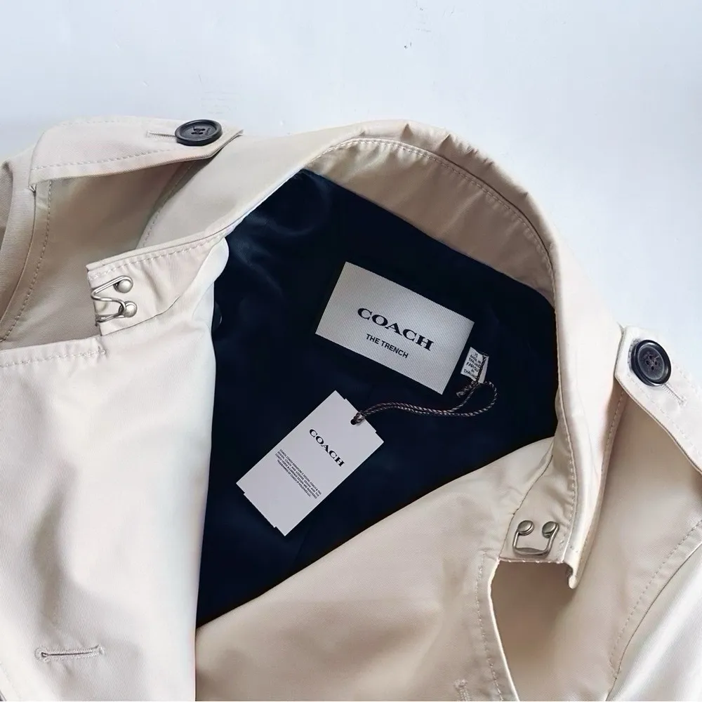 Coach NEW  Women’s Solid Short Trench Coat Bone Color - Image 9
