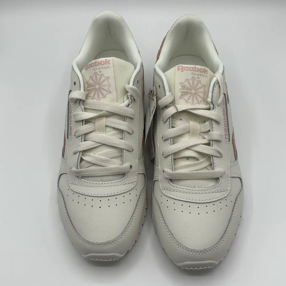 Reebok Classic Leather Womens Chalk/Aura Orange Leather‎ Lifestyle Sneakers 8.5 - Image 4