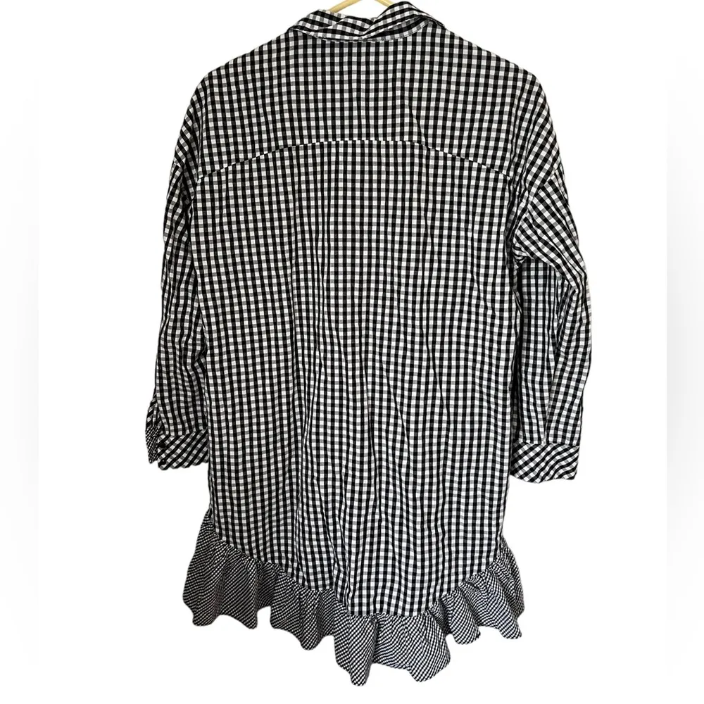 Zara Gingham Shirt Dress Small - Image 2