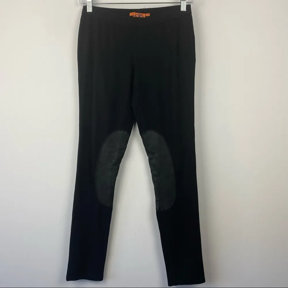TORY BURCH Black Leather Panel Jodhpur Leggings Riding‎ Pants Size XS X-Small - Image 2