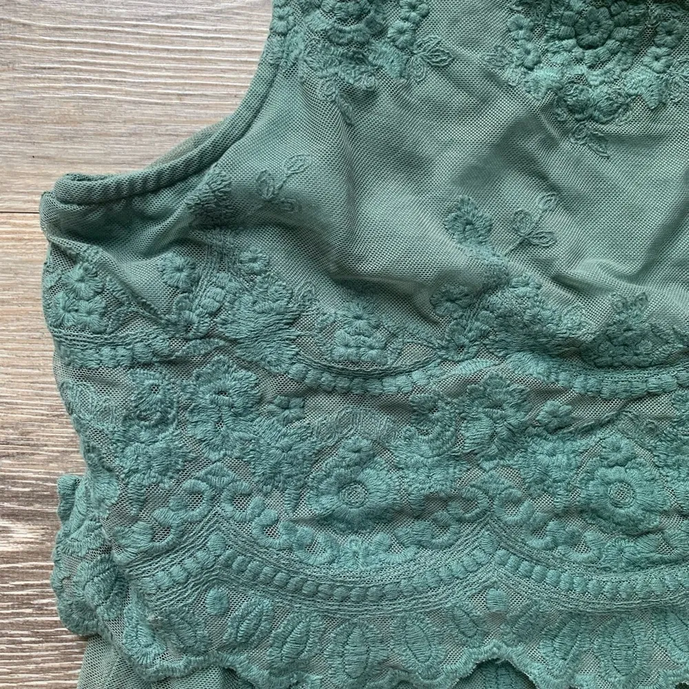 Black Swan Teal Lace Mini Dress S - Image 2