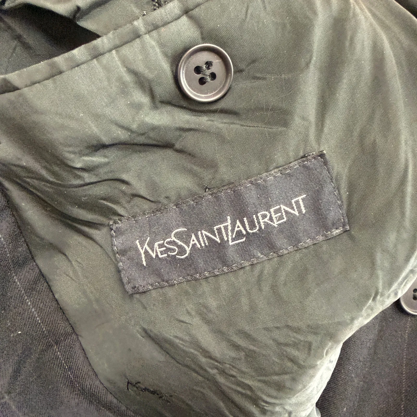 Yves Saint Laurent YSL Vintage Women's Black Worsted Wool Blazer - Image 5