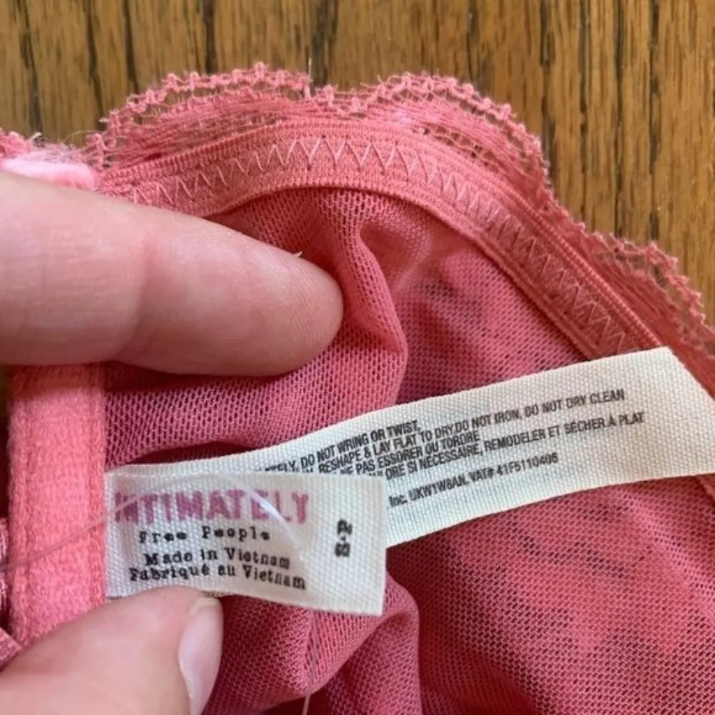 Intimately Free People Essential Lace Bandeau Size Small Peony Pink Mauve New - Image 6