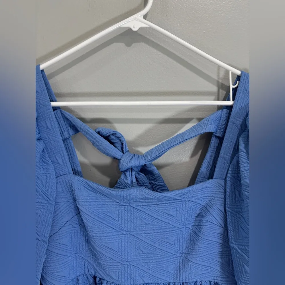 Free People Blue Violet Mini Dress size M sundress sun dress summer beachy - Image 7