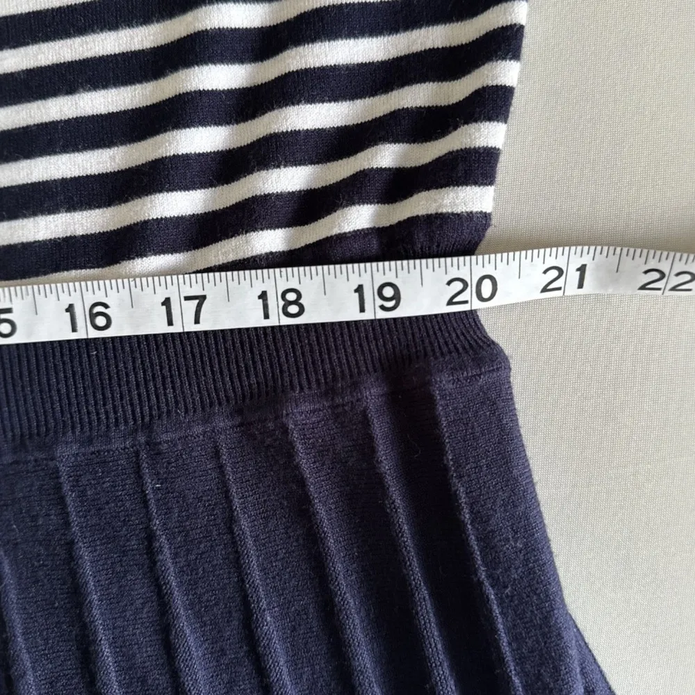 Draper James Knit Dress XXL Nautical Striped Ruffle Sleeve Pleated Skirt Stretch - Image 13