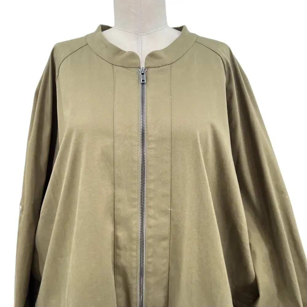 The Drop iam.muse Martini‎ Olive Romper Zip Front Plus Size 5X Green - Image 5